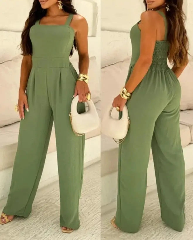 Midnight Aura Sexy Jumpsuit – Elegant Backless Wide-Leg One-Piece Lizbert