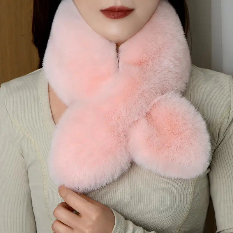 Winter Faux Rabbit Fur Scarf Women Girls Scarf Soft Plush Scarves Solid Color Neck Collar Warmer Stuff Christmas Gifts〔CC55〕 Lizbert