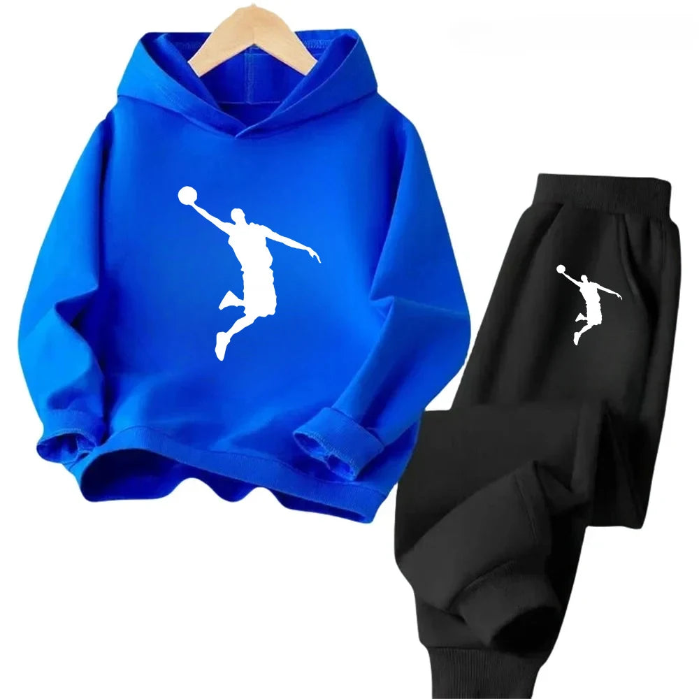 Autumn Winter Children Set Fashion Sports Boys Girls Hoodie+Pants Suits 4-14 Years Casual Fashion 2Pcs Tracksuits Kids Clothing