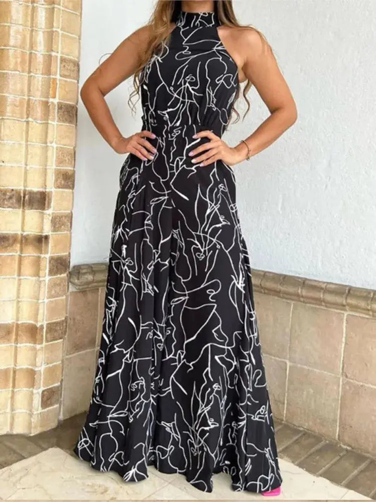 Luna Silk Halter Neck Jumpsuit – Elegant Backless Evening One-Piece Lizbert