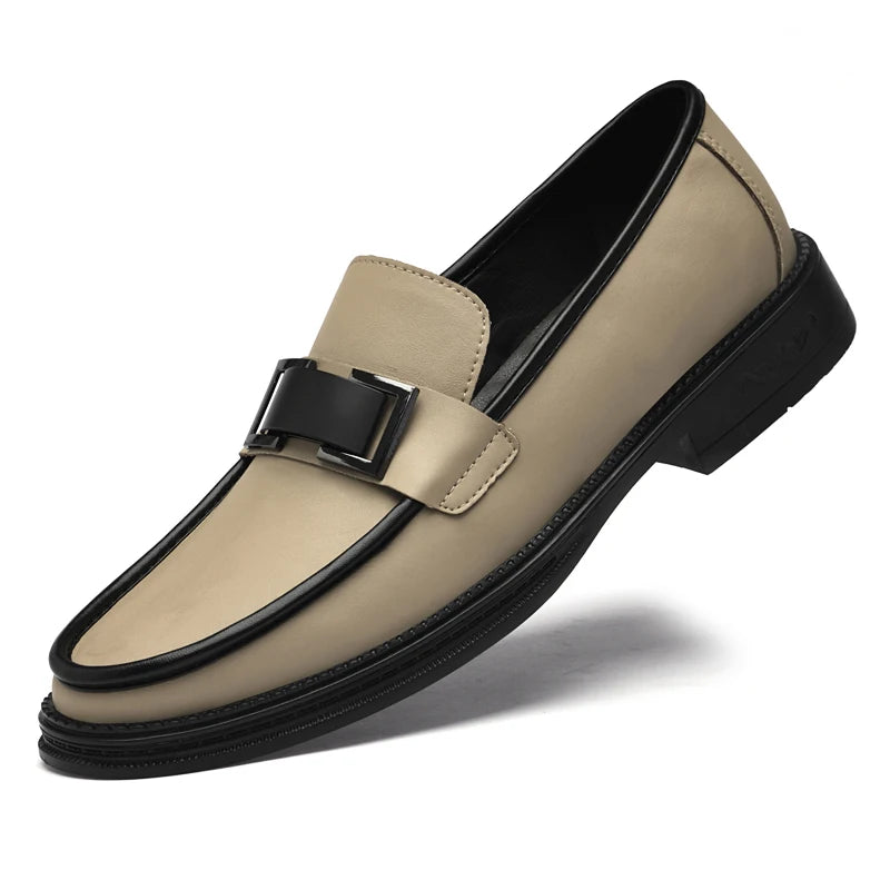 Stylish Italian Metal Buckle - Men Patent Shoes