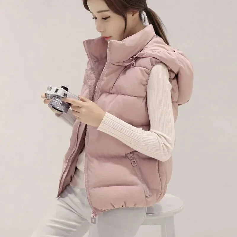 Winter Sleeveless Jacket Female Hoodies Down Vest 2026 New Duck Down Puffer Waistcoat Ultra Light Winderproof Puffer Coat Outwea Lizbert