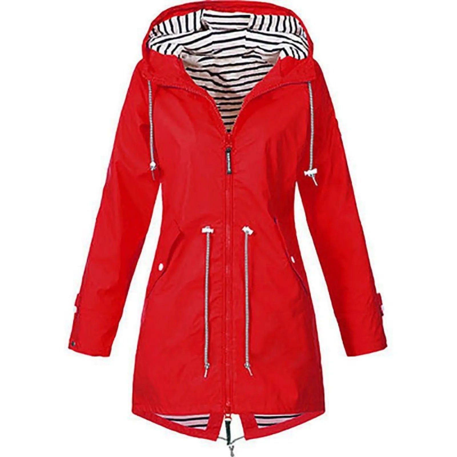 2025 New Long-sleeved Raincoat Zipper Women's Jacket Outdoor Hooded Mountaineering Jacket Waterproof and Windproof Coats Lizbert