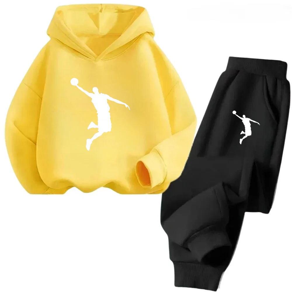 Autumn Winter Children Set Fashion Sports Boys Girls Hoodie+Pants Suits 4-14 Years Casual Fashion 2Pcs Tracksuits Kids Clothing