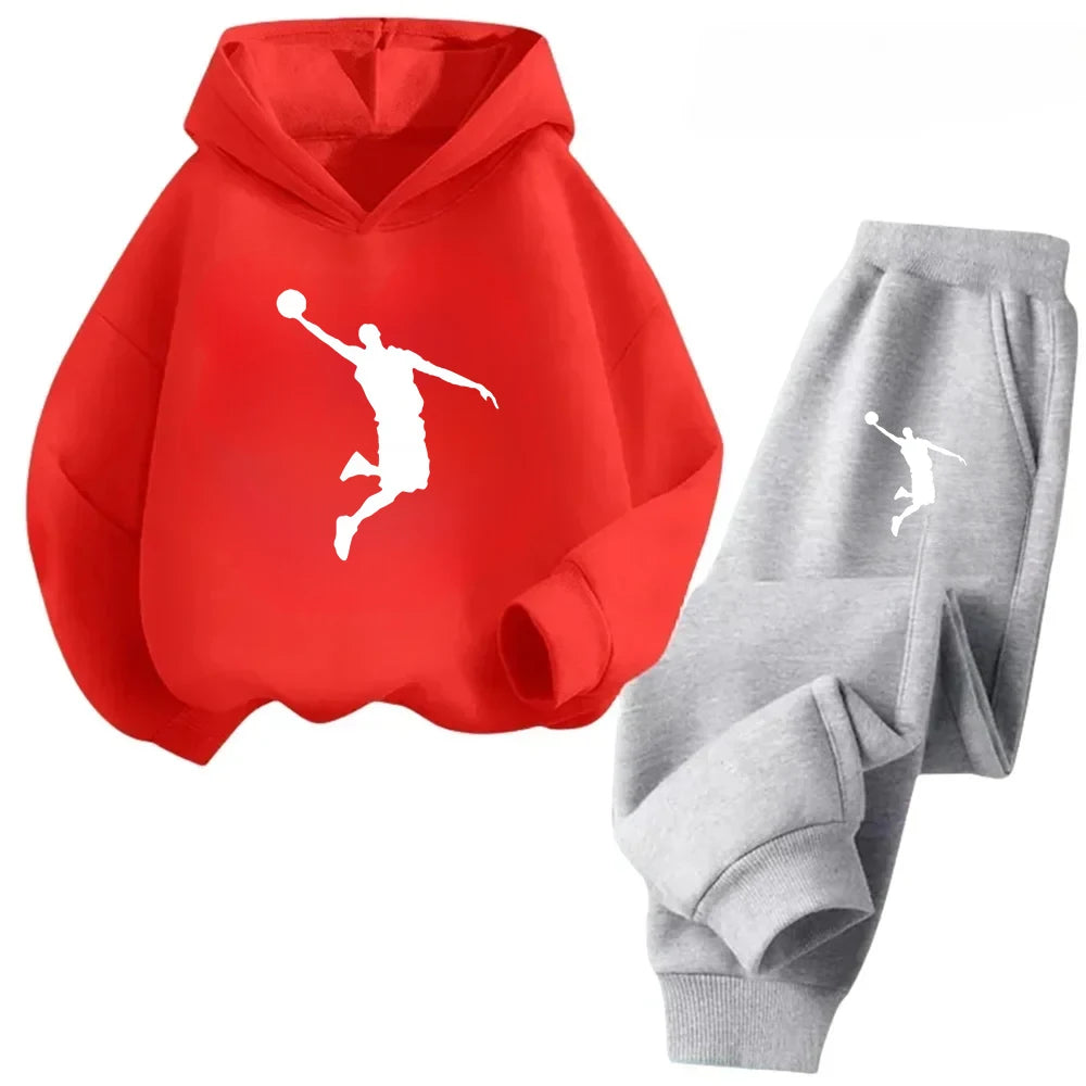 Autumn Winter Children Set Fashion Sports Boys Girls Hoodie+Pants Suits 4-14 Years Casual Fashion 2Pcs Tracksuits Kids Clothing