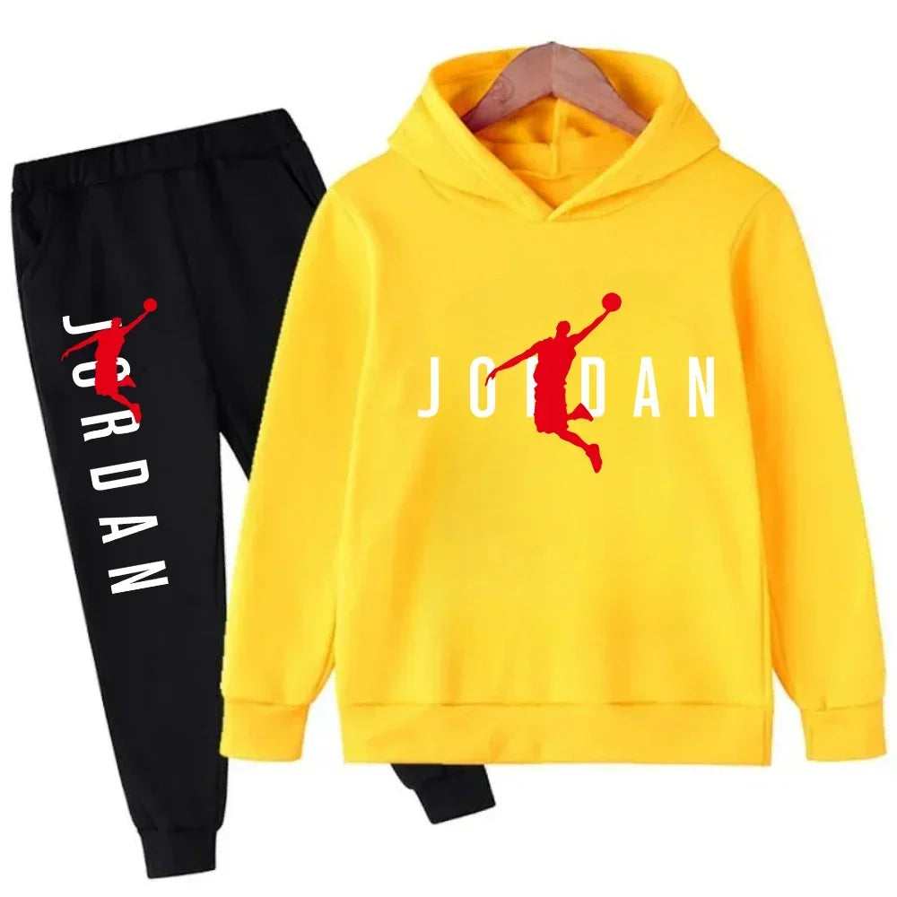 2025 Spring Autumn Slam Dunk Master Pattern Printed Children Hoodie+Pant Suit 2pcs Set Kids Boy Girl Fashion Clothing Sportsuit