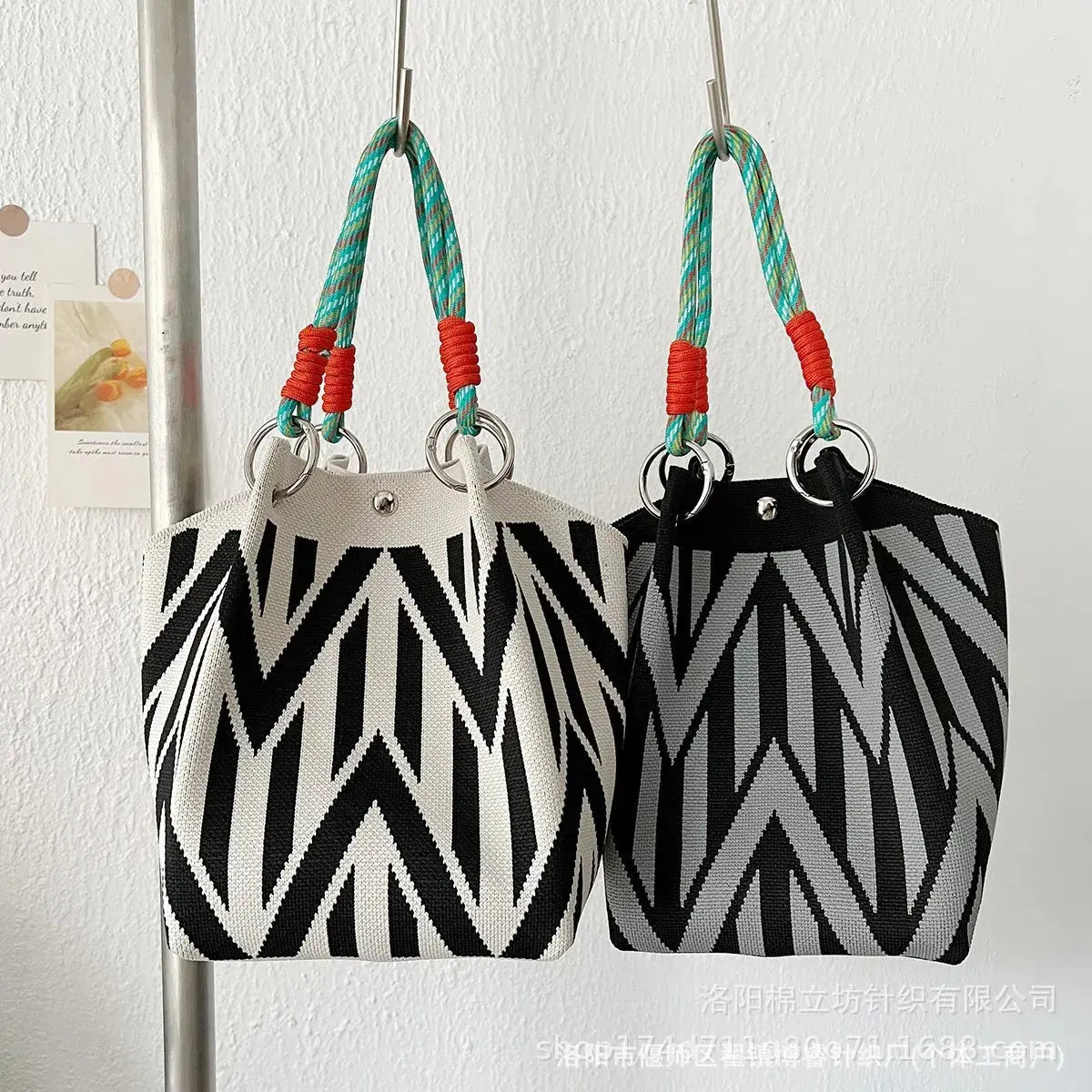 women's handbag Knitted Handbag Tote Bag - Fashion Water Bucket Purse for Work, Travel, Shopping Lizbert