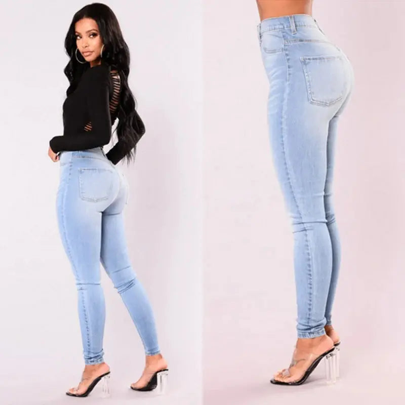 Flattering and Comfortable High - Waist Women Skinny Pencil Jeans Lizbert