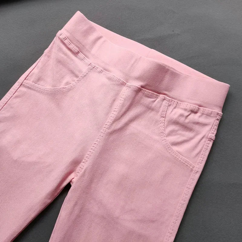 2-11Y Kids Girl Pants Slim Spring Autumn Candy Color Elastic Pencil Trousers Casual Child Solid Leggings Children Clothing Lizbert