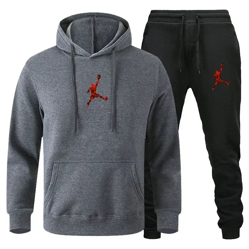 2025 Autumn/Winter Men's jogging Fitness sportswear Set: Fashionable long-sleeved sweatshirt