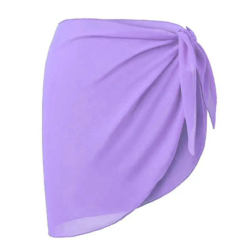 Women Short Sarongs Swimsuit Summer Coverups Beach Bikini Wrap Sheer Short Ladies Skirt Chiffon Scarf Cover Ups For Swimwear Lizbert