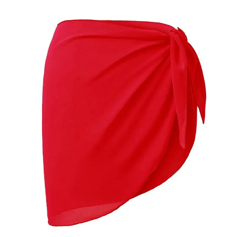 Women Short Sarongs Swimsuit Summer Coverups Beach Bikini Wrap Sheer Short Ladies Skirt Chiffon Scarf Cover Ups For Swimwear Lizbert