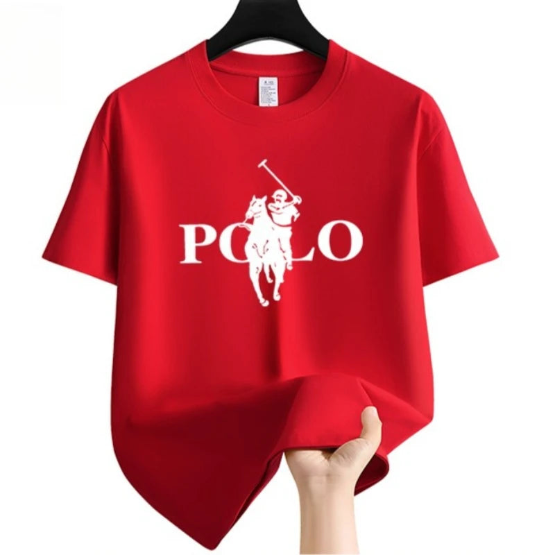 Men's Summer Fashion Brand Clothing  Casual Business Shorts  Loose Sleeve Versatile Round Neck T-Shirt  Breathable T-Shirt Lizbert