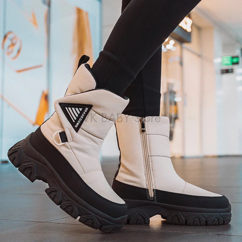 Women's winter boots 2025 Snow Boots Women Warm Thick Plus Velvet Thickened Mid-Calf Boots Woman Waterproof Winter Shoes