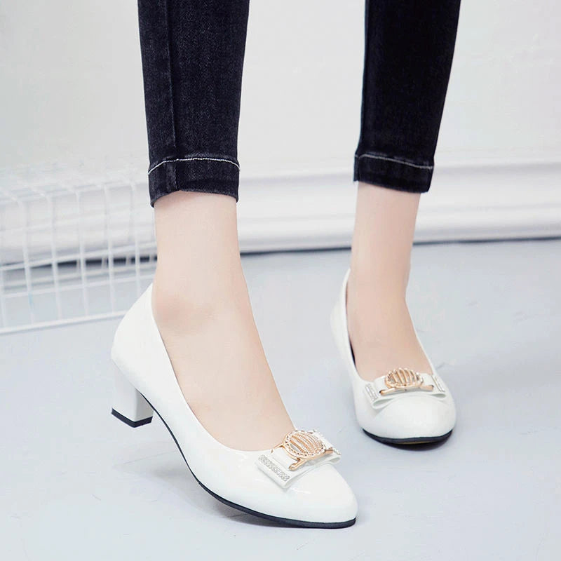 Confident & Stylish - Patent Pumps Heel Ladies Shoes