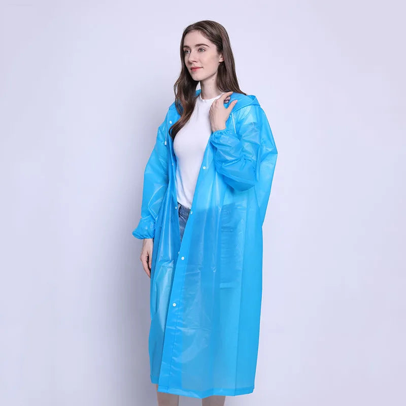 3 in 1 Waterproof Adult Long Raincoat Women Men Rain Coat Jacket Hooded Poncho for Outdoor Hiking Travel Fishing Rainwear Suit Lizbert
