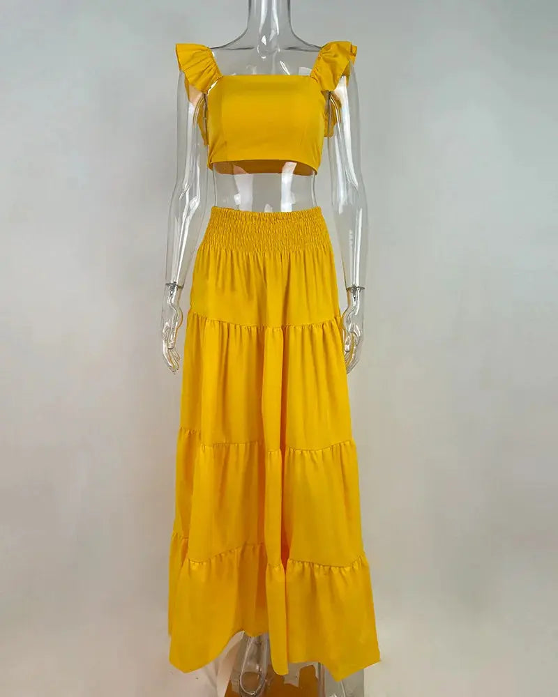 Floral Two-Piece Maxi Set – Effortless Summer Elegance Lizbert