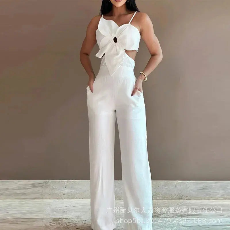 Prism White Jumpsuit – Elegant Wide-Leg One-Piece for Brides and Occasions Lizbert