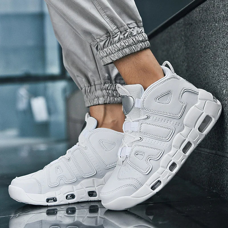 Men's Air Cushion Mid-Top Sports Shoes - Plus Size, Lightweight Non-Slip Basketball & Running Shoes with Shock-Absorbing Sole Lizbert