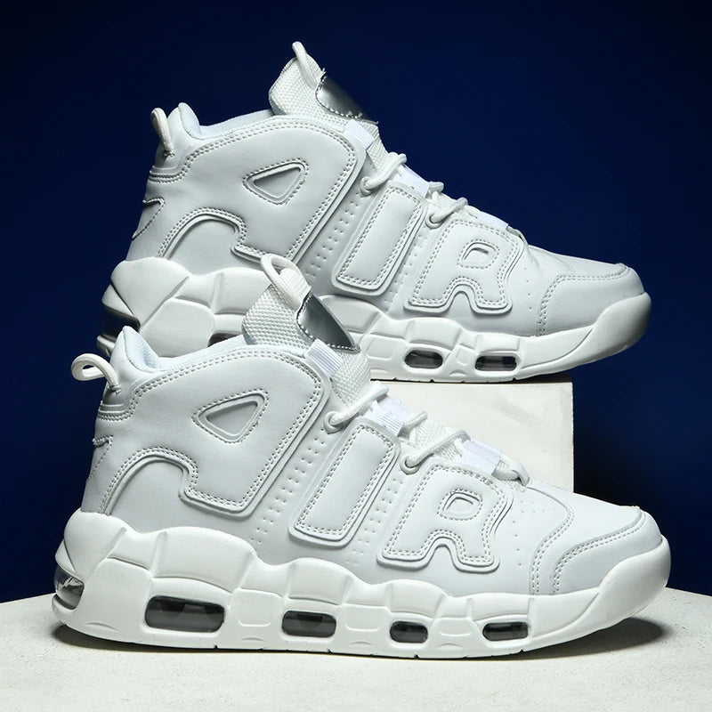 Men's Air Cushion Mid-Top Sports Shoes - Plus Size, Lightweight Non-Slip Basketball & Running Shoes with Shock-Absorbing Sole Lizbert