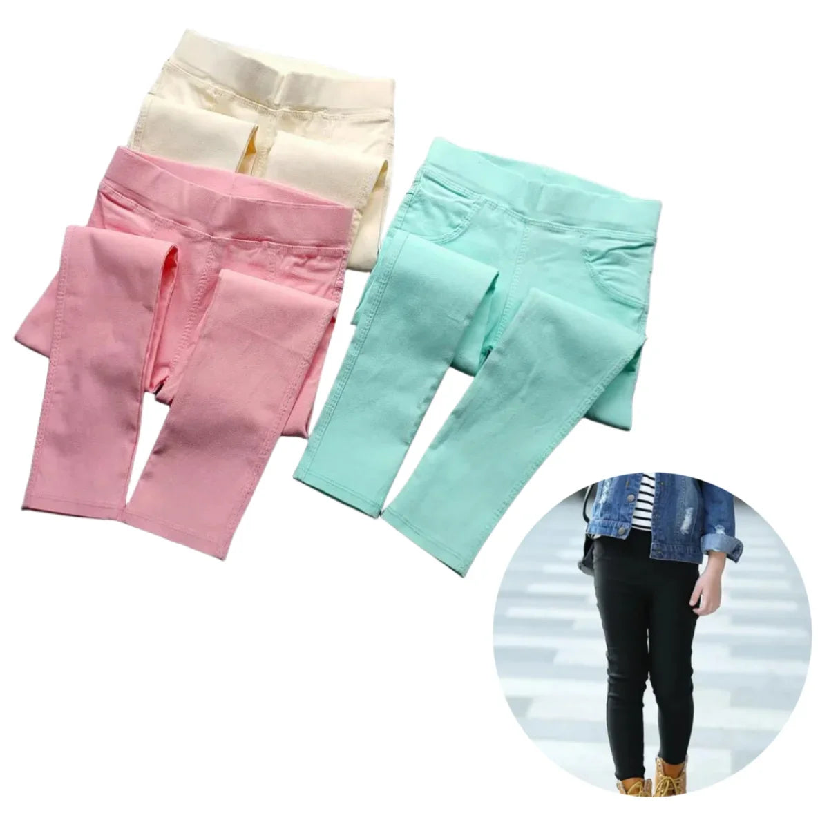 2-11Y Kids Girl Pants Slim Spring Autumn Candy Color Elastic Pencil Trousers Casual Child Solid Leggings Children Clothing Lizbert