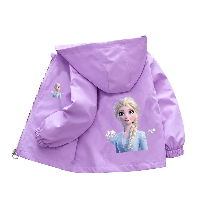 Sanrio Girls Cartoon Kuromi Cinnamoroll Jacket Hello Kitty ‌Princess Coats Spring Autumn Kids Hooded Jackets Casual Outerwear