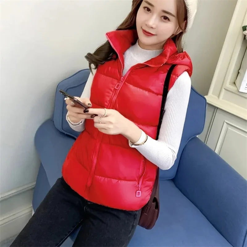 Winter Sleeveless Jacket Female Hoodies Down Vest 2026 New Duck Down Puffer Waistcoat Ultra Light Winderproof Puffer Coat Outwea Lizbert