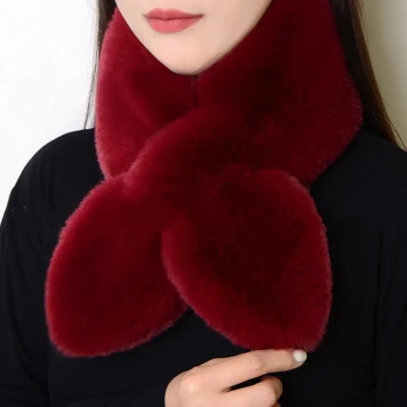 Winter Faux Rabbit Fur Scarf Women Girls Scarf Soft Plush Scarves Solid Color Neck Collar Warmer Stuff Christmas Gifts〔CC55〕 Lizbert