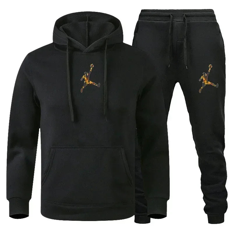 2025 Autumn/Winter Men's jogging Fitness sportswear Set: Fashionable long-sleeved sweatshirt
