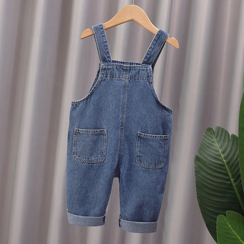2024 fashion spring autumn kids jumpsuit Boys girls cartoon denim bib pants children trousers FashionToddler Casual 0-5Y Lizbert