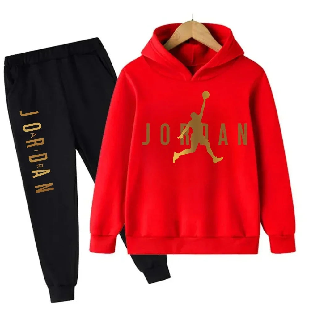 2025 Spring Autumn Slam Dunk Master Pattern Printed Children Hoodie+Pant Suit 2pcs Set Kids Boy Girl Fashion Clothing Sportsuit