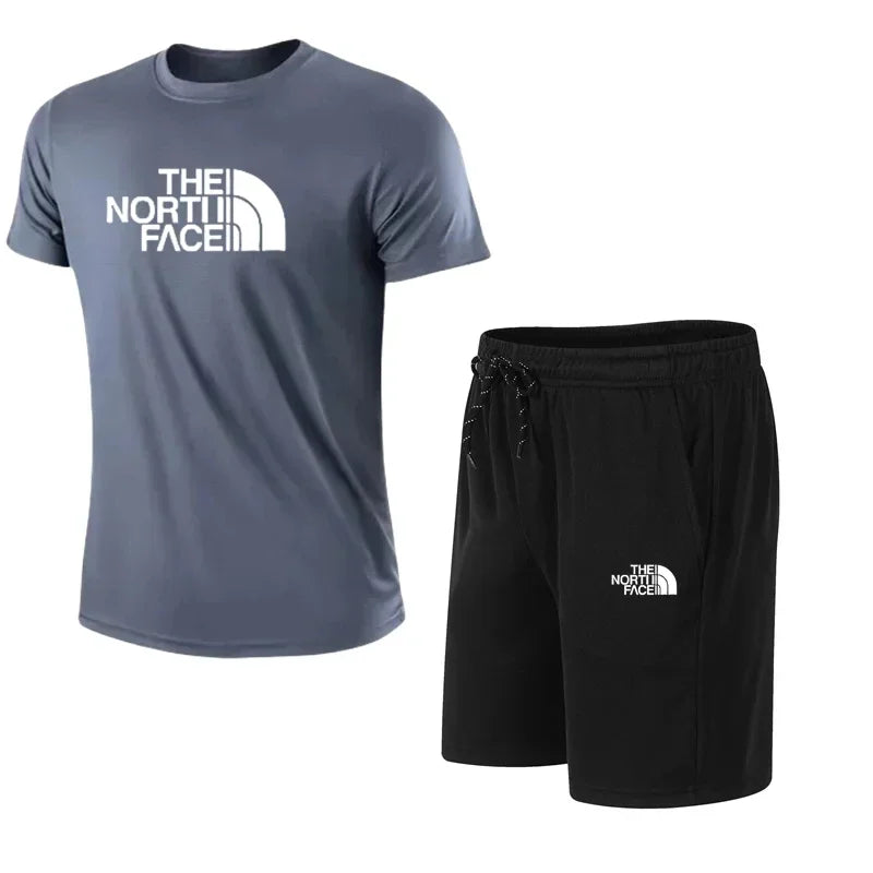 Men's fitness suits, sportswear, casual t-shirts, photography outfits, slow-paced running, brand new, two-piece set S-4XL - Lizbert