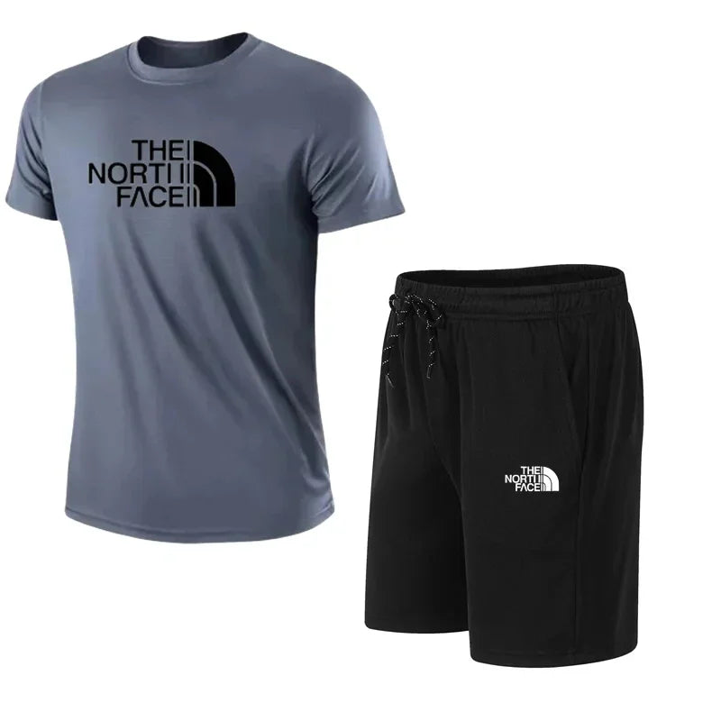 Men's fitness suits, sportswear, casual t-shirts, photography outfits, slow-paced running, brand new, two-piece set S-4XL - Lizbert