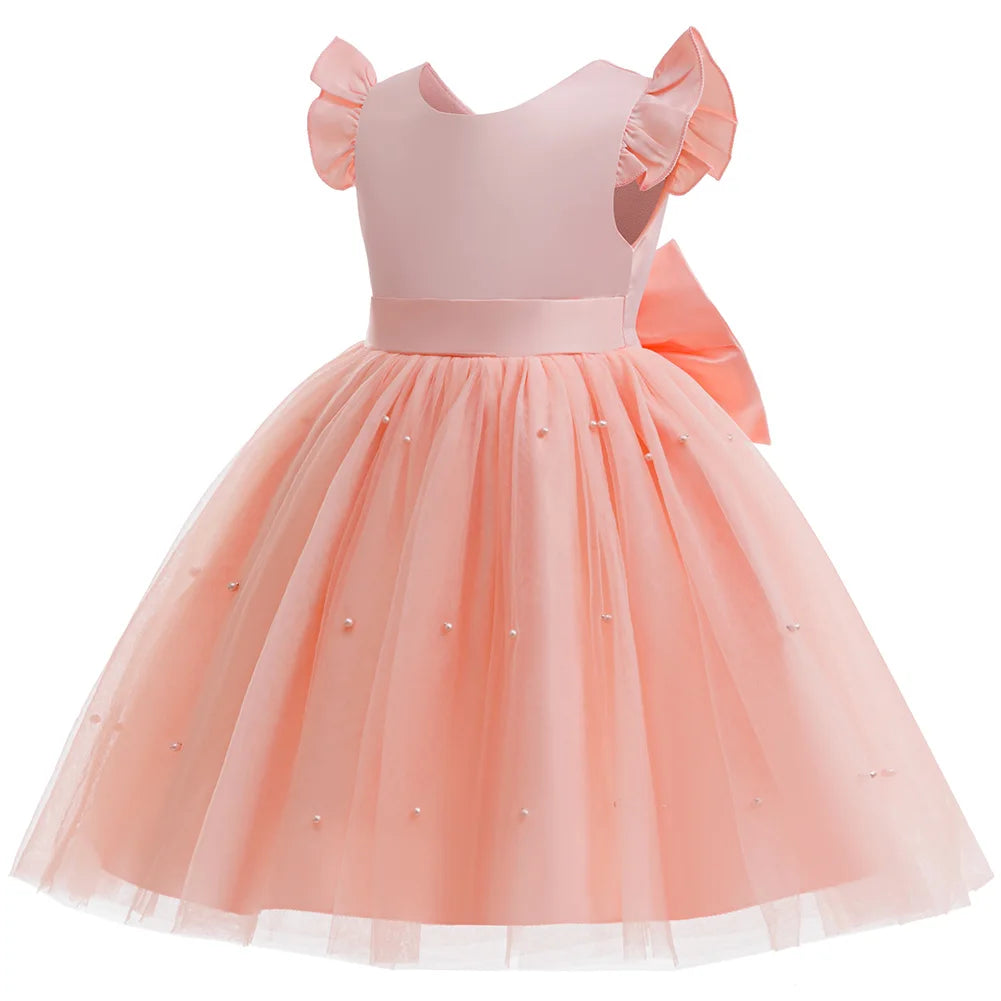 Flower Girl Dresses Birthday Tulle Dress Backless Wedding Gown Kids Party bridesmaid Princess Baby baptism Prom Lizbert
