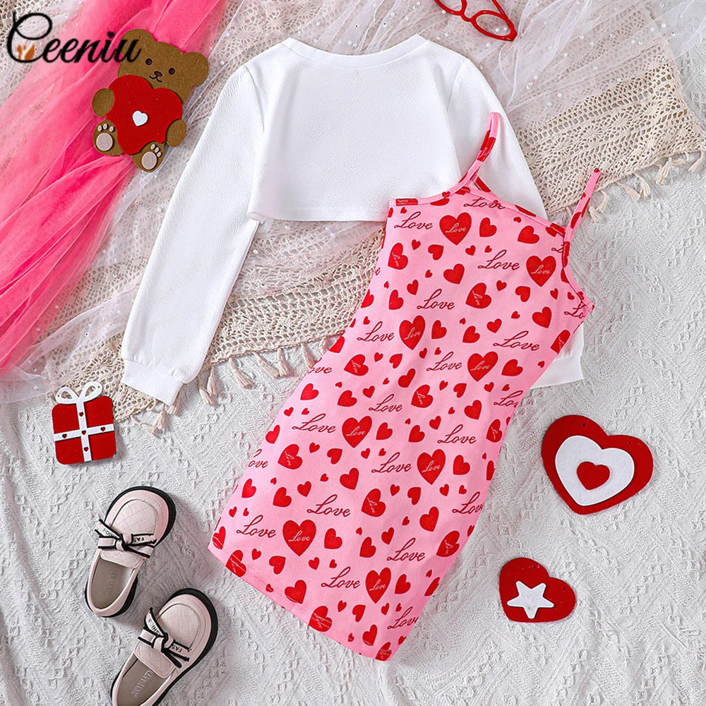 Ceeniu 7-12Y Teenage Clothes Girls Dress Sets Short Top Coat and Plaid Hip Children Dresses For Teenager Girls Teen Dress Lizbert
