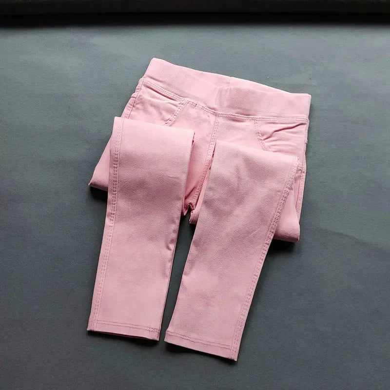 2-11Y Kids Girl Pants Slim Spring Autumn Candy Color Elastic Pencil Trousers Casual Child Solid Leggings Children Clothing Lizbert