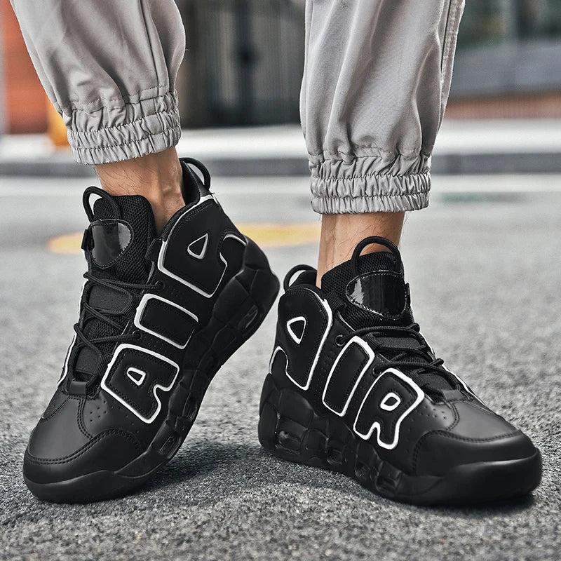 Men's Air Cushion Mid-Top Sports Shoes - Plus Size, Lightweight Non-Slip Basketball & Running Shoes with Shock-Absorbing Sole Lizbert