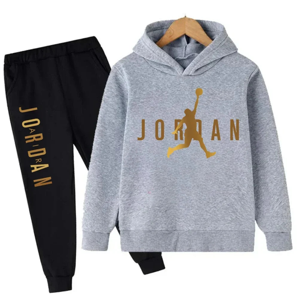 2025 Spring Autumn Slam Dunk Master Pattern Printed Children Hoodie+Pant Suit 2pcs Set Kids Boy Girl Fashion Clothing Sportsuit