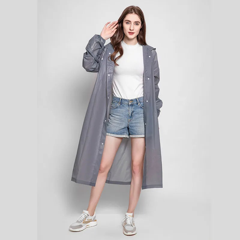 3 in 1 Waterproof Adult Long Raincoat Women Men Rain Coat Jacket Hooded Poncho for Outdoor Hiking Travel Fishing Rainwear Suit Lizbert