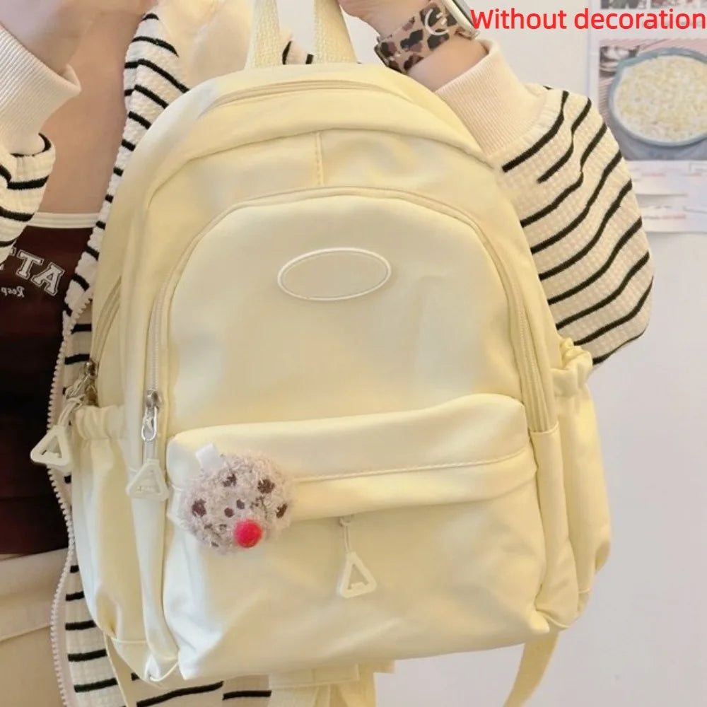 Fashion Large Capacity Women's Backpack Waterproof Nylon School Backpack Solid Color Lightweight School Bags Women Lizbert