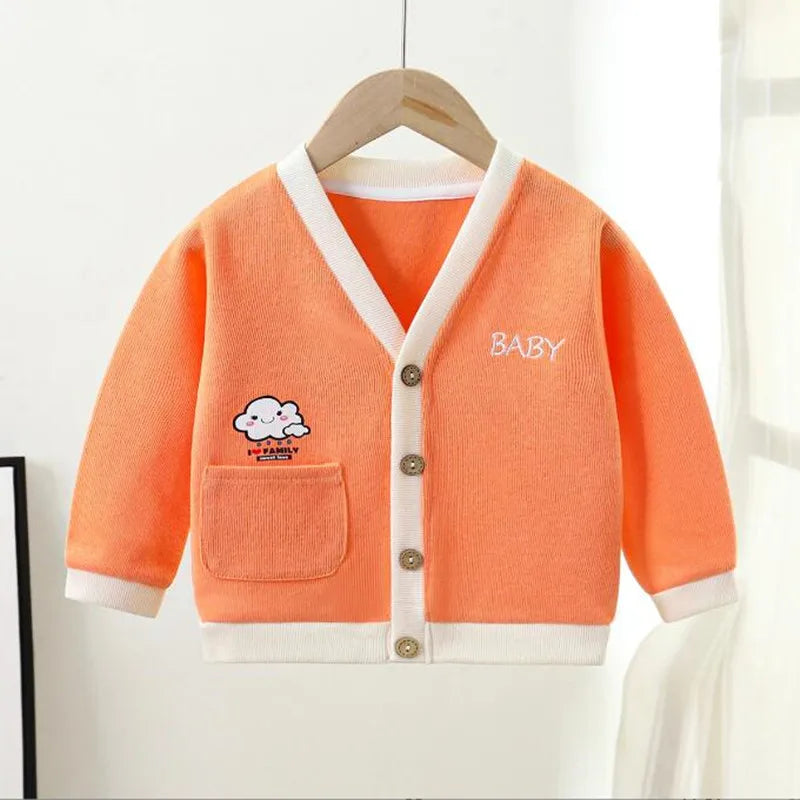 New Children Knitted Cardigan Sweater Spring Autumn Baby Boys Girls Coat Long Sleeve Outerwear Kids Clothes Fashion Clothing Lizbert
