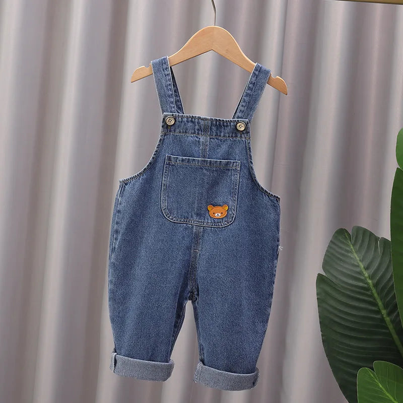 2024 fashion spring autumn kids jumpsuit Boys girls cartoon denim bib pants children trousers FashionToddler Casual 0-5Y Lizbert