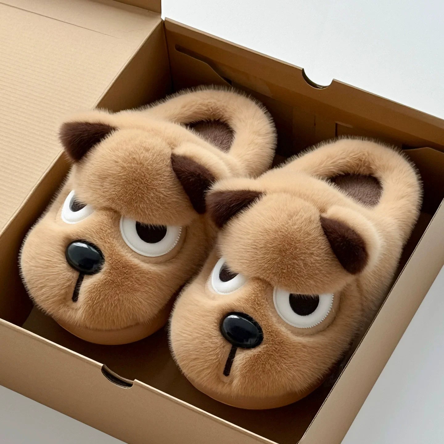 Men's Winter Cotton Slippers Warm Plush Indoor Home Thick Soled Couple Style Shoes Cozy Slip-On Footwear