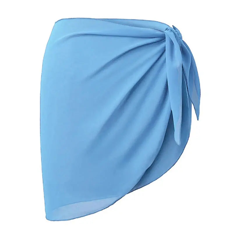 Women Short Sarongs Swimsuit Summer Coverups Beach Bikini Wrap Sheer Short Ladies Skirt Chiffon Scarf Cover Ups For Swimwear Lizbert