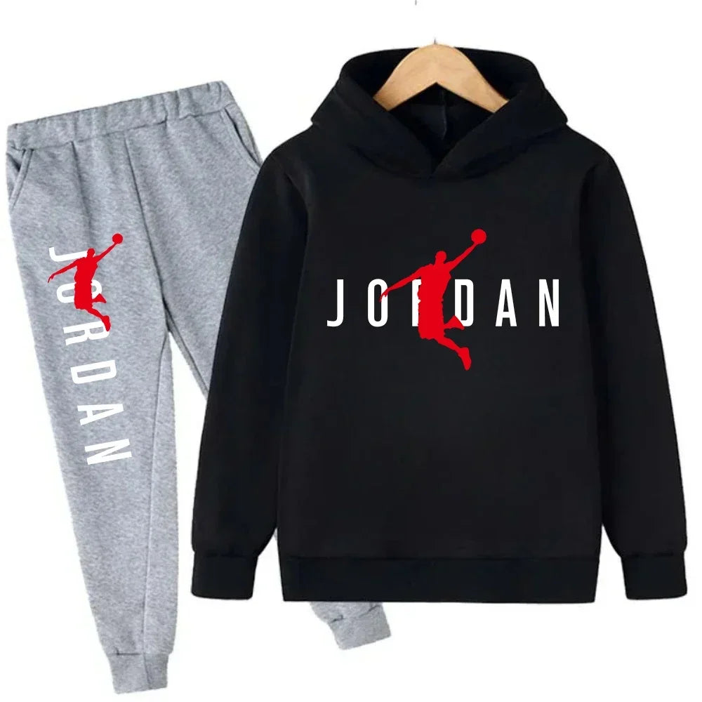 2025 Spring Autumn Slam Dunk Master Pattern Printed Children Hoodie+Pant Suit 2pcs Set Kids Boy Girl Fashion Clothing Sportsuit