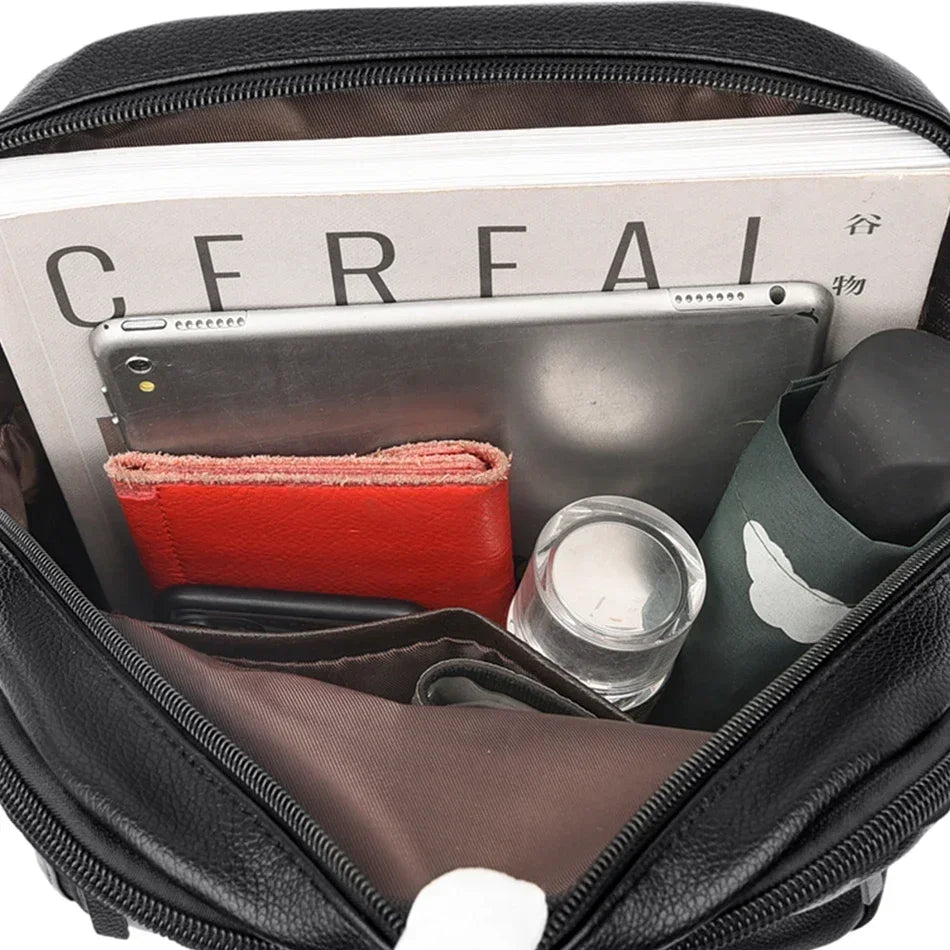 Women Large Capacity Backpack High Quality Leather Vintage Bags for Women School Bags Travel Rucksack Ladies Bookbag Knapsack Lizbert