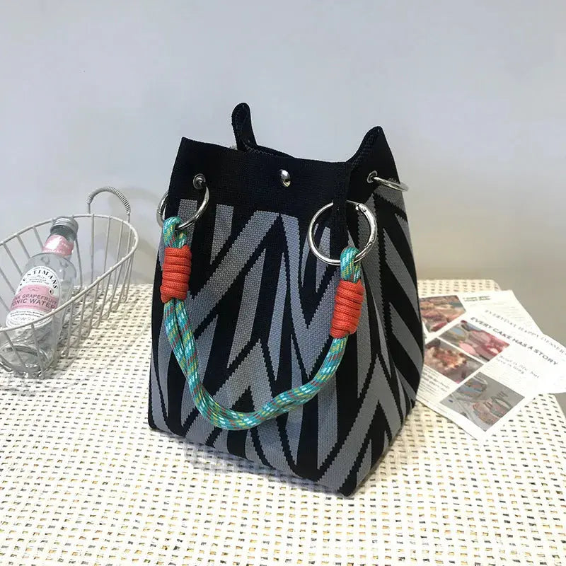 women's handbag Knitted Handbag Tote Bag - Fashion Water Bucket Purse for Work, Travel, Shopping Lizbert