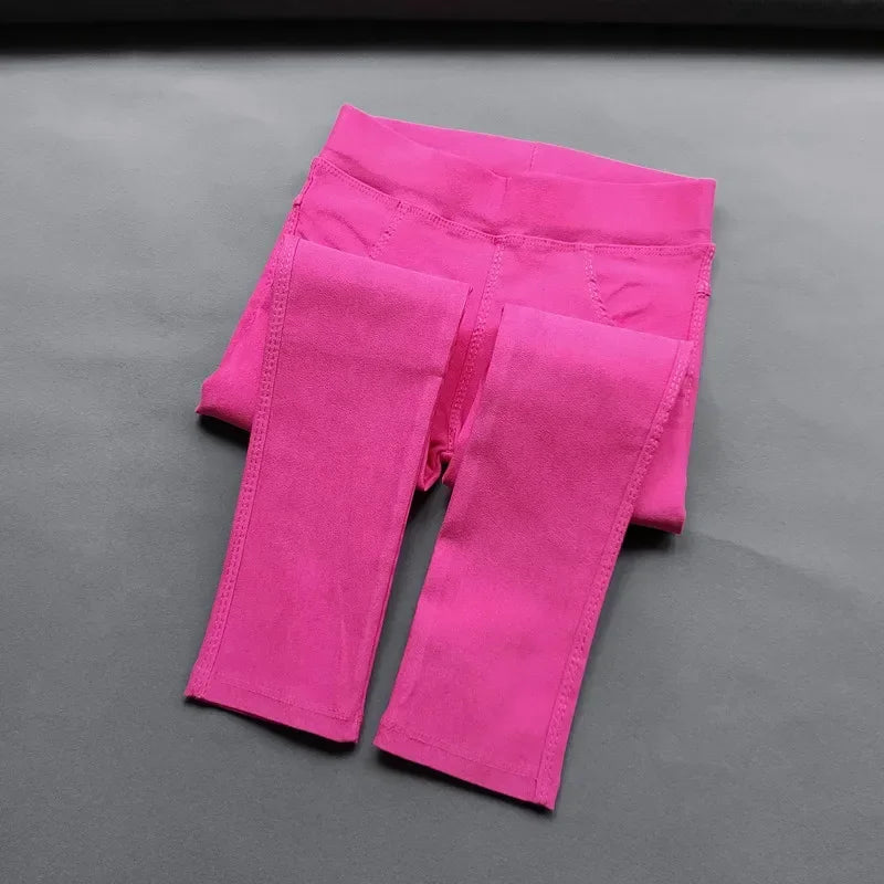 2-11Y Kids Girl Pants Slim Spring Autumn Candy Color Elastic Pencil Trousers Casual Child Solid Leggings Children Clothing Lizbert