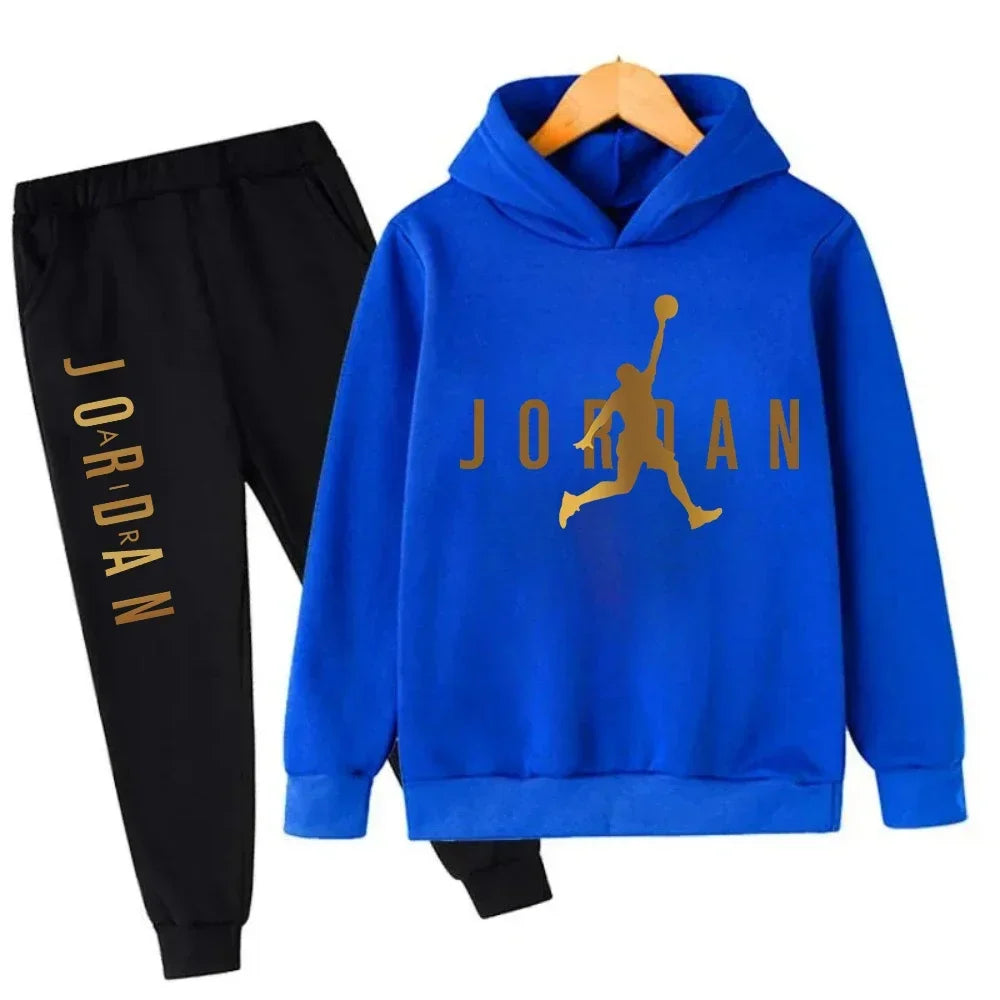 2025 Spring Autumn Slam Dunk Master Pattern Printed Children Hoodie+Pant Suit 2pcs Set Kids Boy Girl Fashion Clothing Sportsuit