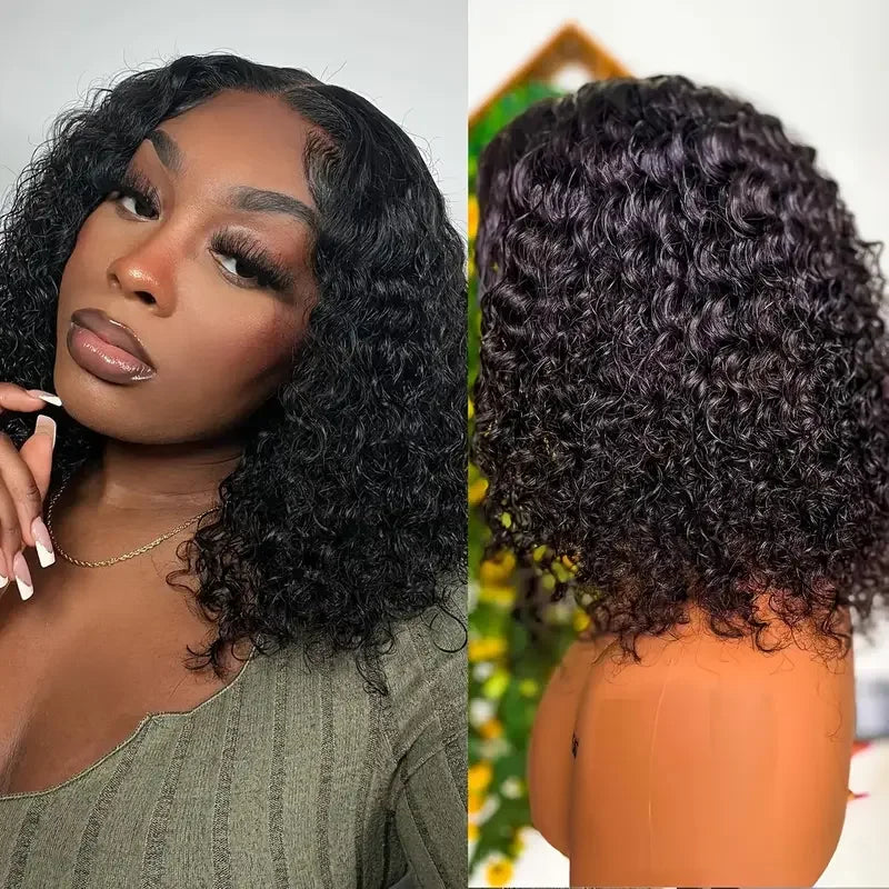 Favorite 180% Pre Cut - Short Bob Glueless  Human Hair Wigs